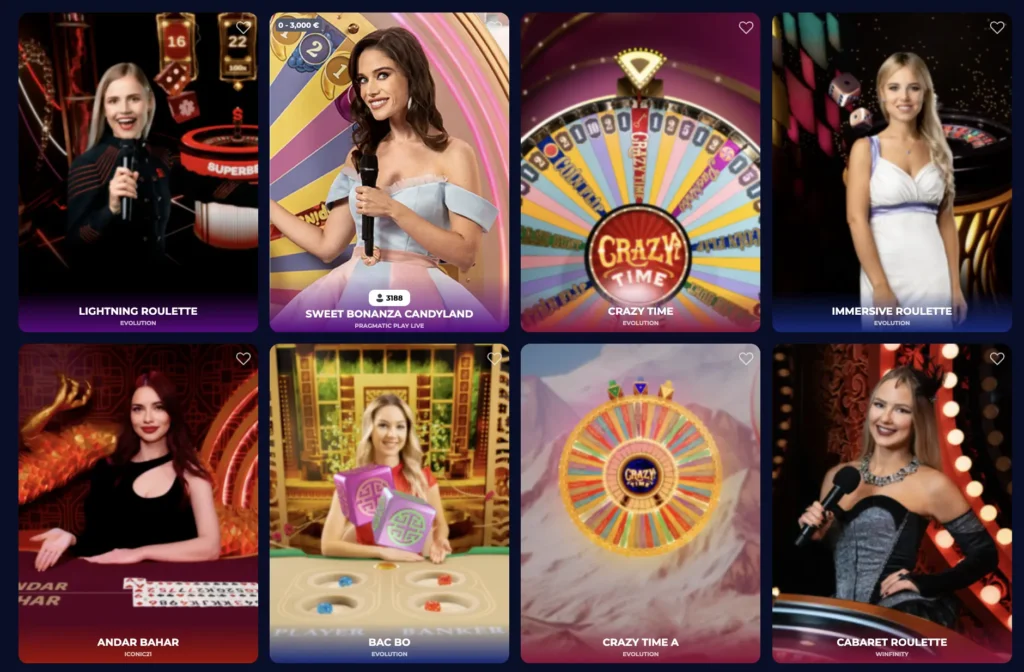 Nine Casino jeux en direct